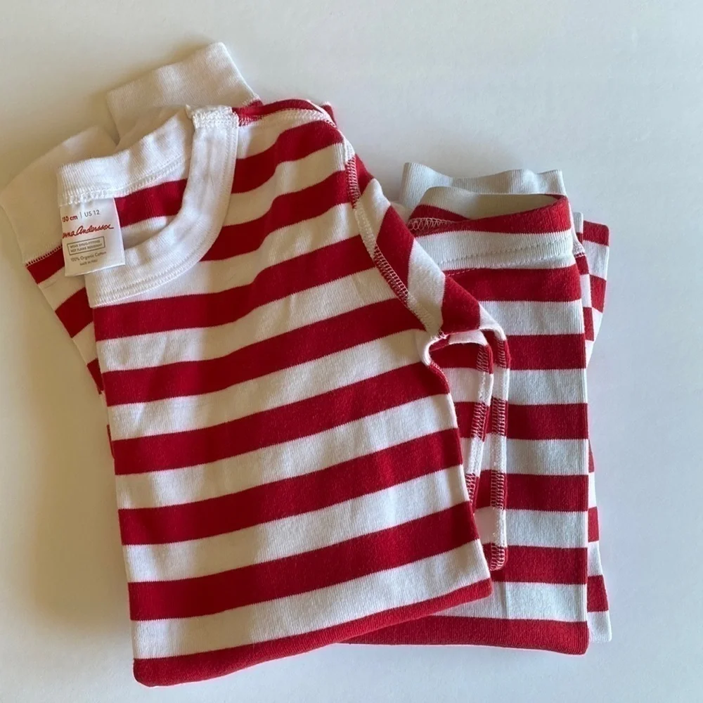 Hanna Andersson red white long sleeve pajamas